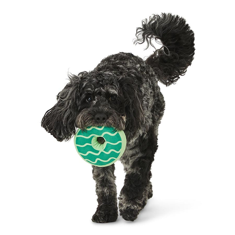 Plush Donut Squeaky Dog Toy – Soft & Fun Chew Toy for Pets