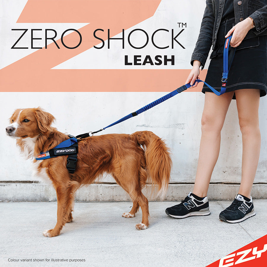 EzyDog ZeroShock Dog Lead – Black 120cm Shock-Absorbing Leash
