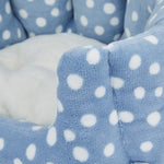 Blue Spotty Clamshell Cat Bed – Cozy Hideaway for Cats